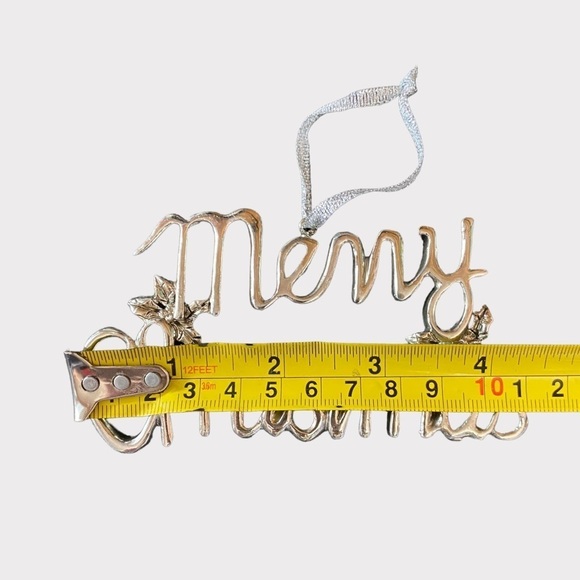 3/$15 Silver Merry Christmas Plastic Ornament - Picture 4 of 4